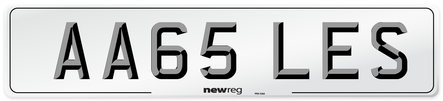 AA65 LES Number Plate from New Reg